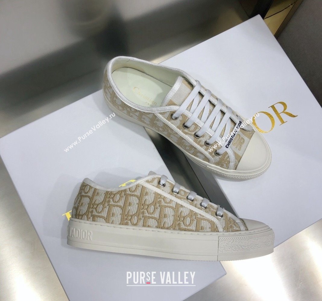 Dior WalknDior Sneakers in Oblique Embroidered Cotton Beige 18 2024 0226 (MD-240226019)