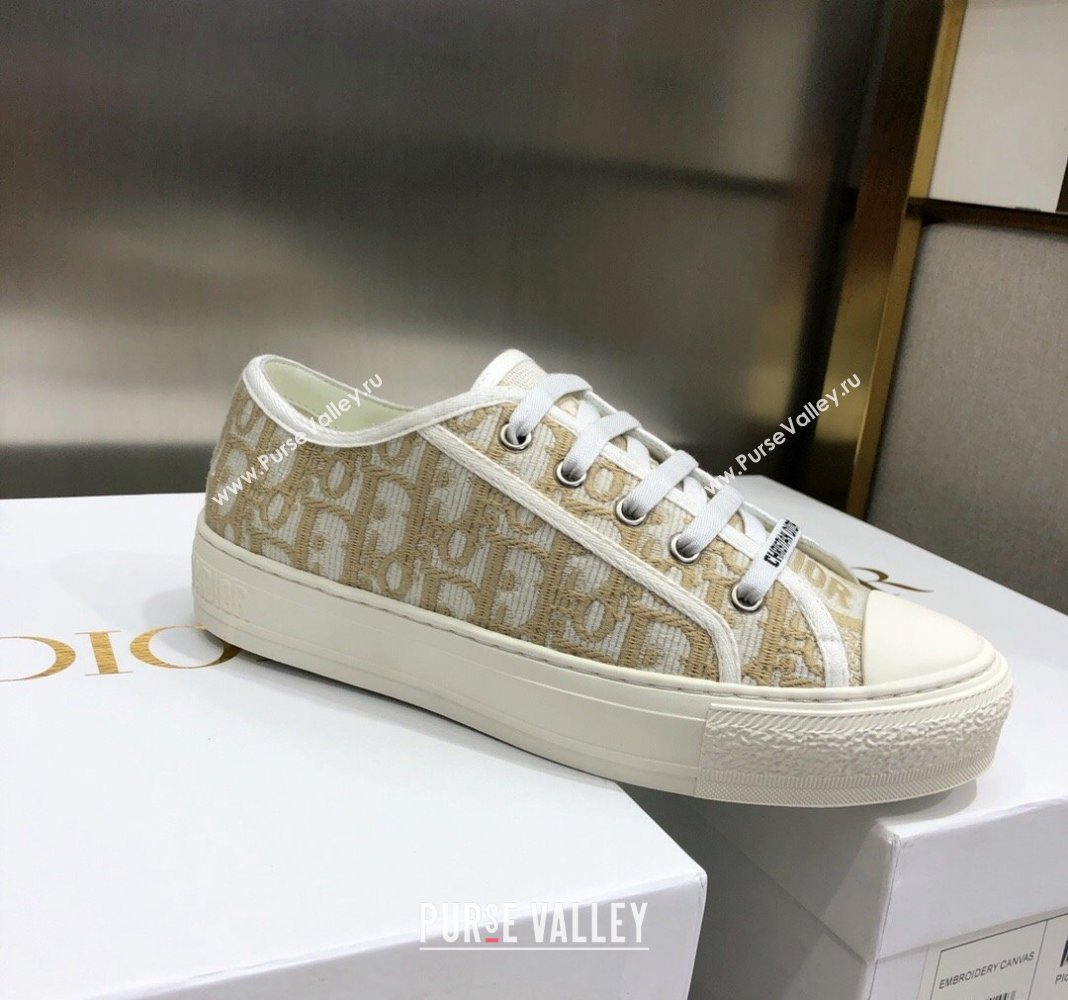Dior WalknDior Sneakers in Oblique Embroidered Cotton Beige 18 2024 0226 (MD-240226019)