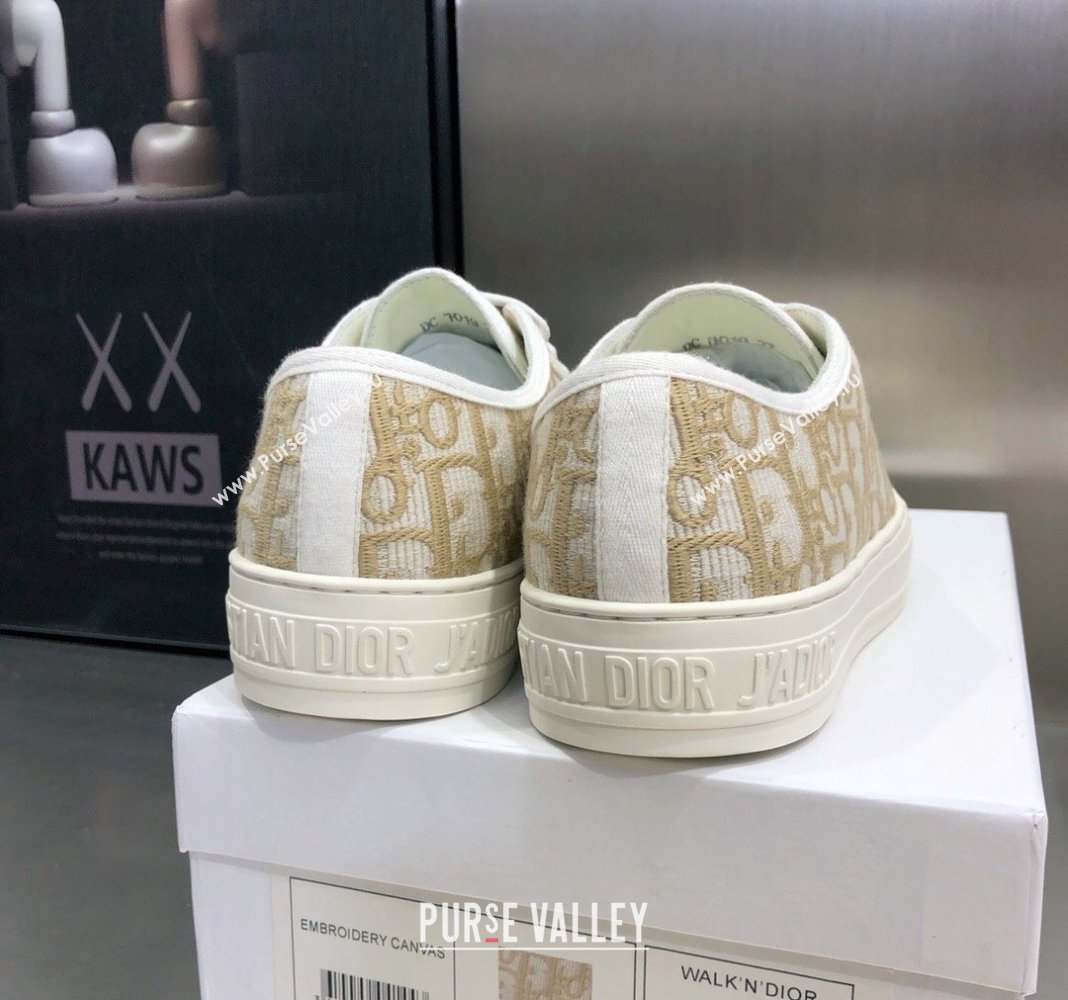 Dior WalknDior Sneakers in Oblique Embroidered Cotton Beige 18 2024 0226 (MD-240226019)