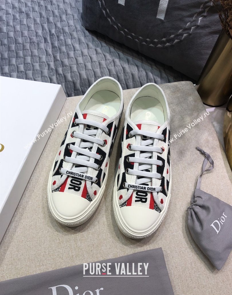 Dior WalknDior Sneakers in Heart Check Embroidered Cotton 26 2024 0226 (MD-240226022)