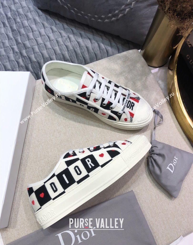 Dior WalknDior Sneakers in Heart Check Embroidered Cotton 26 2024 0226 (MD-240226022)