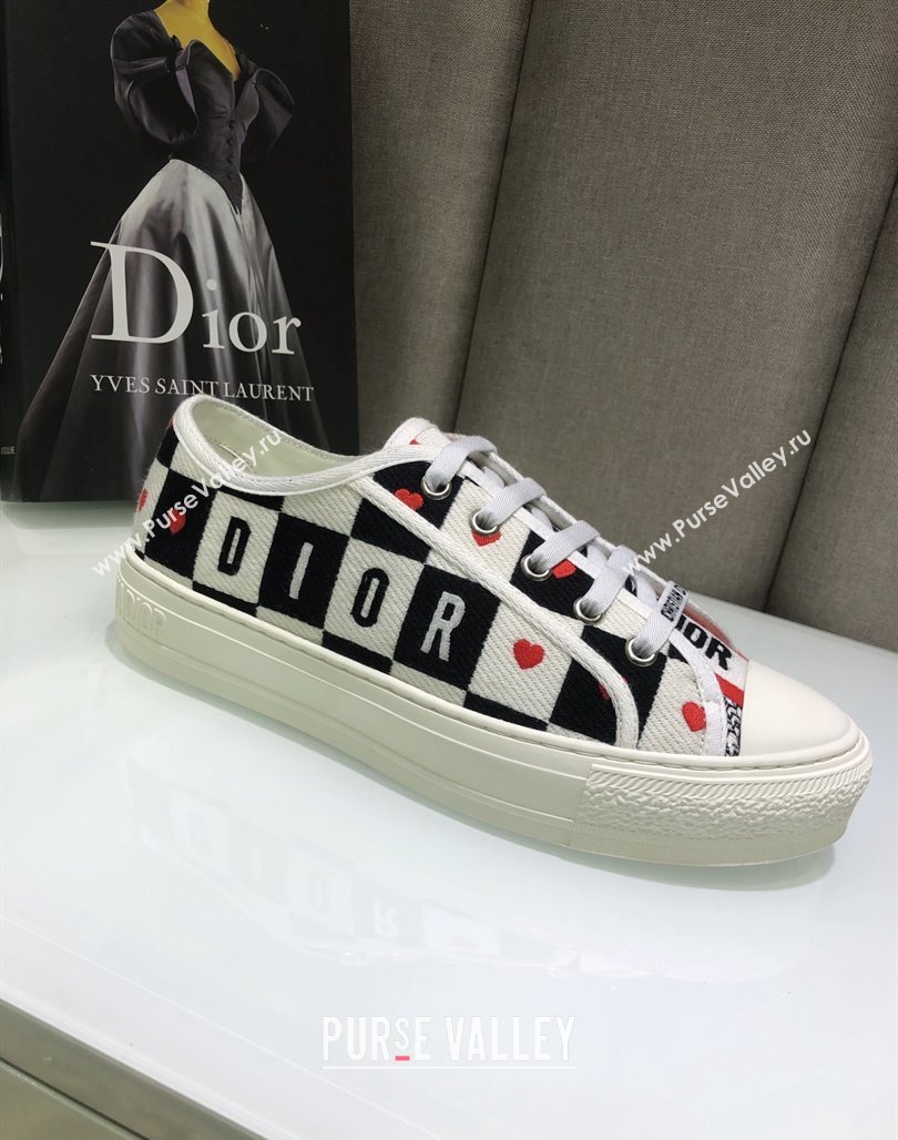 Dior WalknDior Sneakers in Heart Check Embroidered Cotton 26 2024 0226 (MD-240226022)