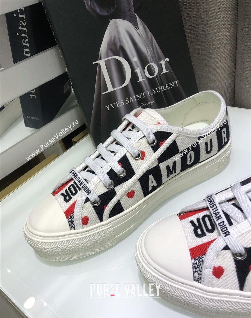 Dior WalknDior Sneakers in Heart Check Embroidered Cotton 26 2024 0226 (MD-240226022)