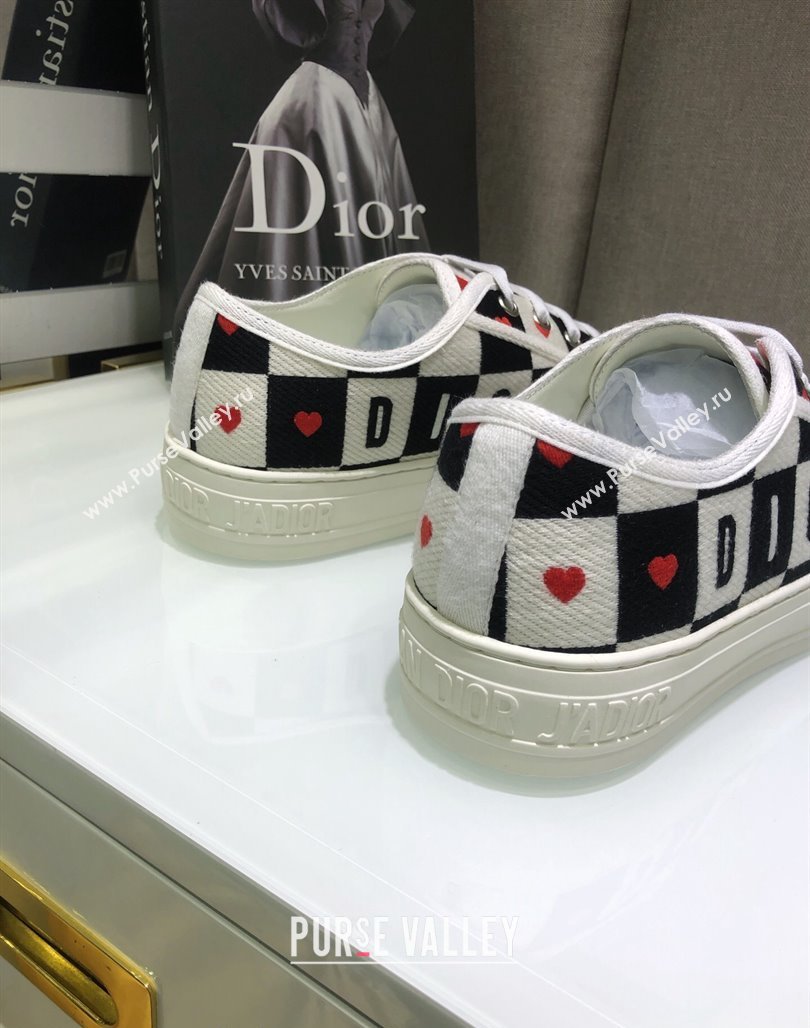 Dior WalknDior Sneakers in Heart Check Embroidered Cotton 26 2024 0226 (MD-240226022)