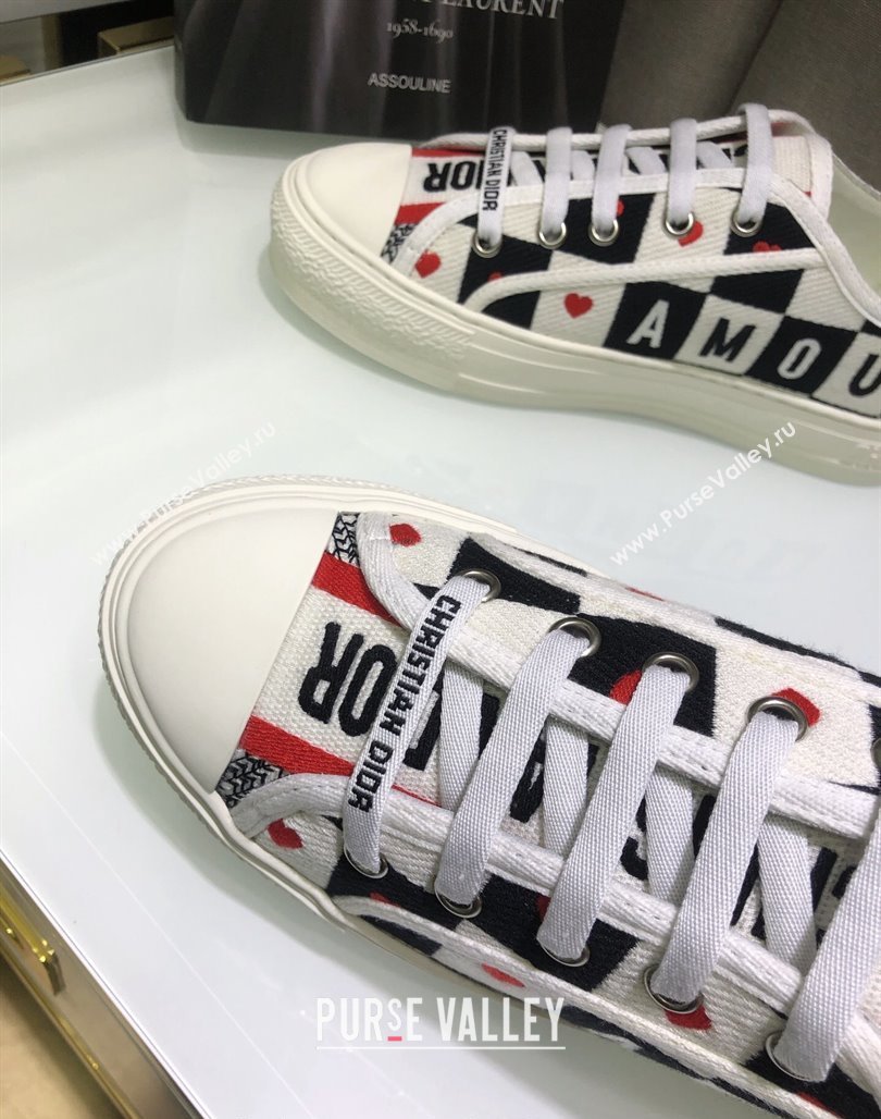 Dior WalknDior Sneakers in Heart Check Embroidered Cotton 26 2024 0226 (MD-240226022)