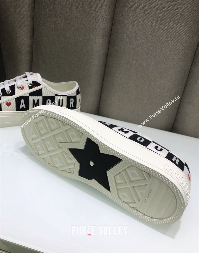 Dior WalknDior Sneakers in Heart Check Embroidered Cotton 26 2024 0226 (MD-240226022)