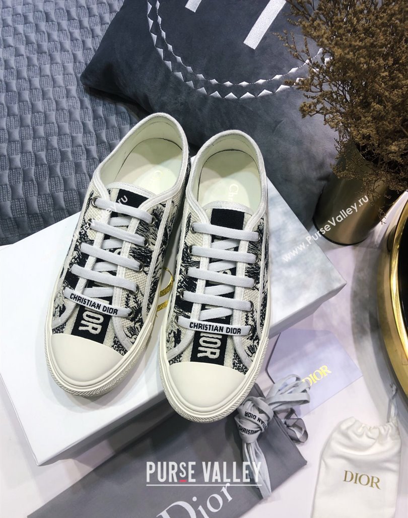 Dior WalknDior Sneakers in Embroidered Cotton Black/White 23 2024 0226 (MD-240226023)