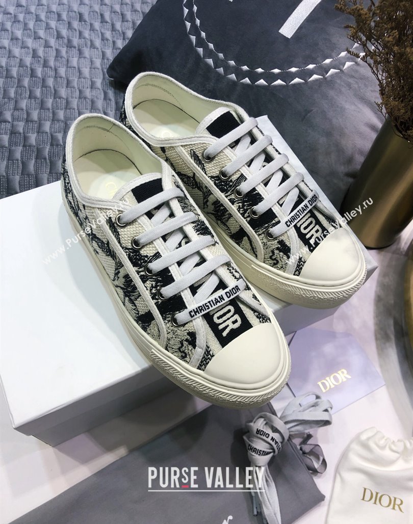 Dior WalknDior Sneakers in Embroidered Cotton Black/White 23 2024 0226 (MD-240226023)