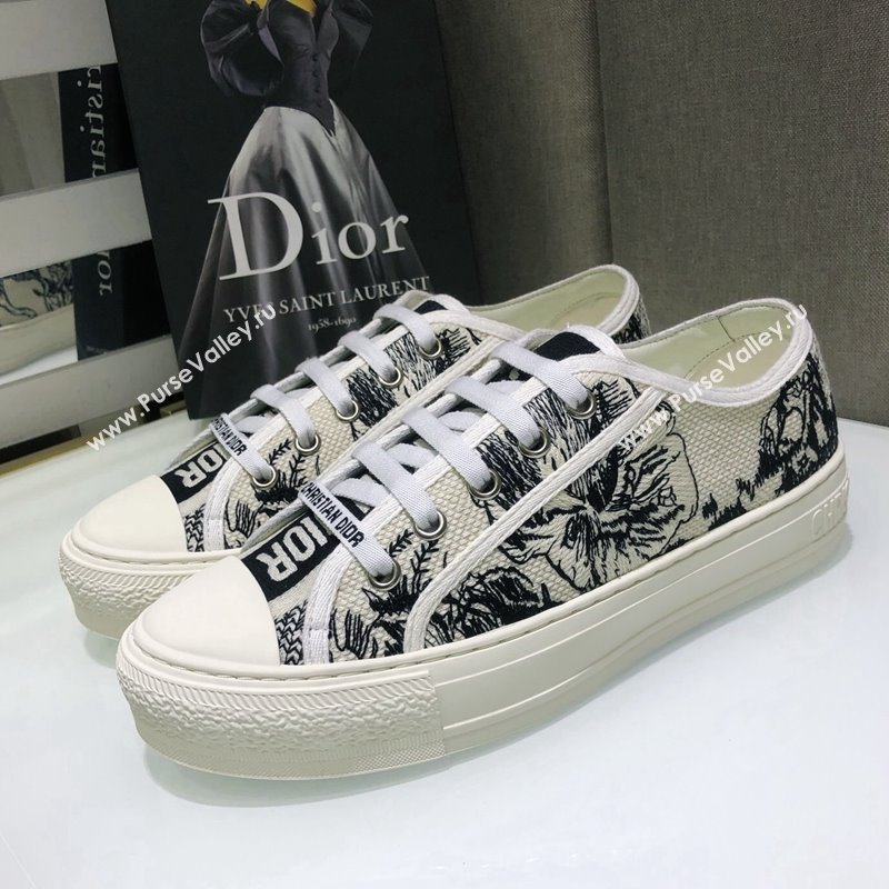 Dior WalknDior Sneakers in Embroidered Cotton Black/White 23 2024 0226 (MD-240226023)