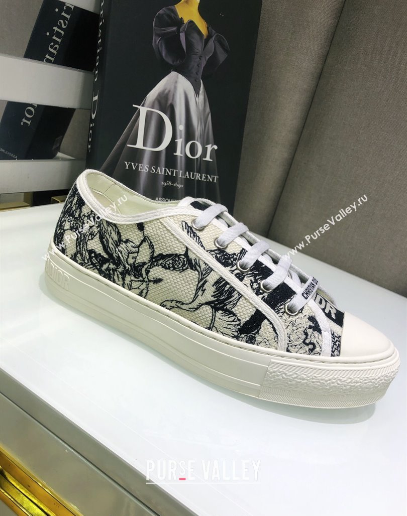 Dior WalknDior Sneakers in Embroidered Cotton Black/White 23 2024 0226 (MD-240226023)
