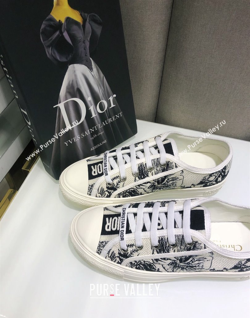 Dior WalknDior Sneakers in Embroidered Cotton Black/White 23 2024 0226 (MD-240226023)
