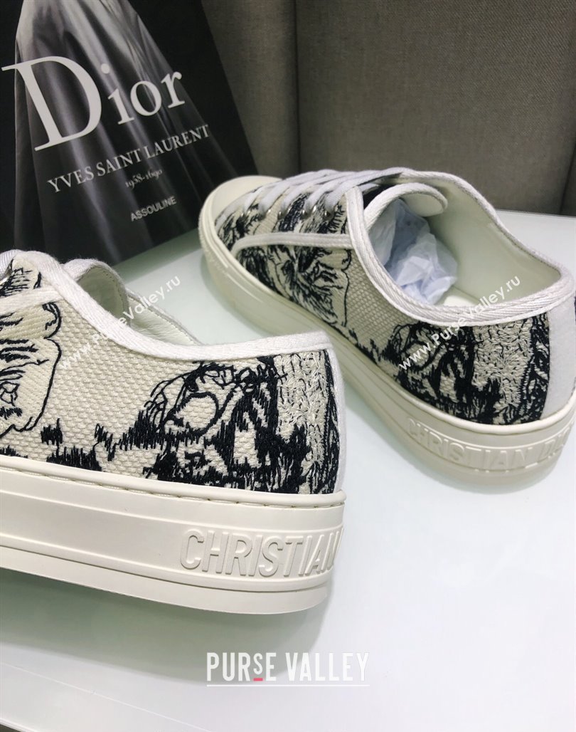 Dior WalknDior Sneakers in Embroidered Cotton Black/White 23 2024 0226 (MD-240226023)