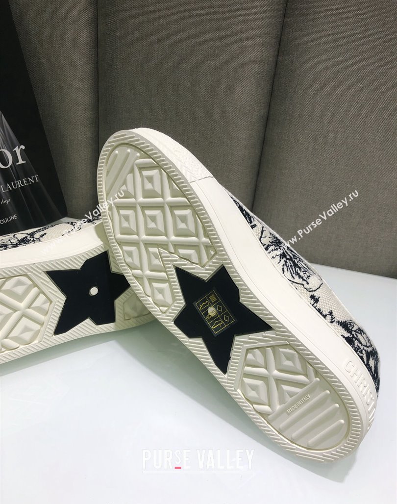 Dior WalknDior Sneakers in Embroidered Cotton Black/White 23 2024 0226 (MD-240226023)
