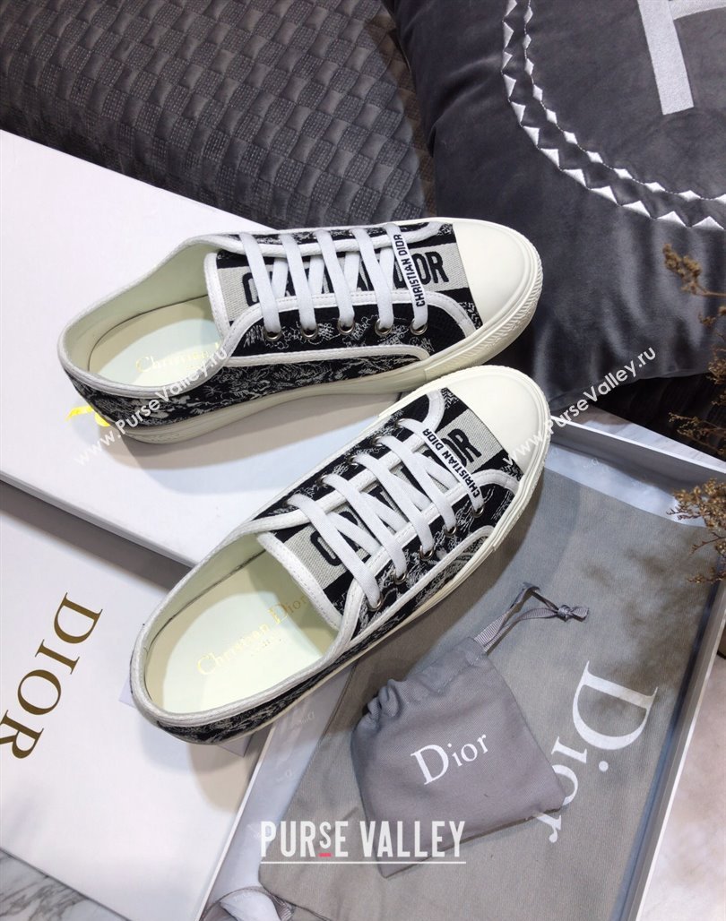 Dior WalknDior Sneakers in Embroidered Cotton Black/White 30 2024 0226 (MD-240226030)