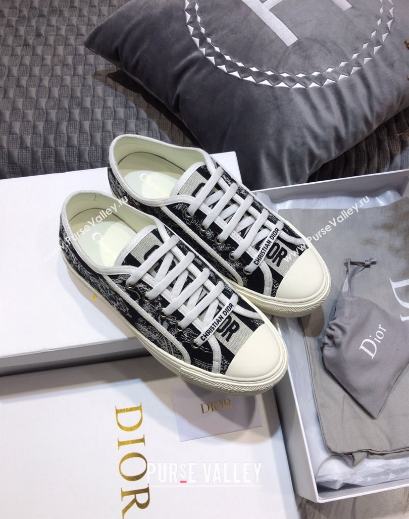 Dior WalknDior Sneakers in Embroidered Cotton Black/White 30 2024 0226 (MD-240226030)