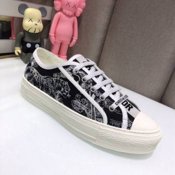 Dior WalknDior Sneakers in Embroidered Cotton Black/White 30 2024 0226 (MD-240226030)