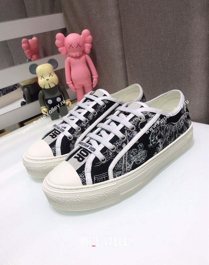 Dior WalknDior Sneakers in Embroidered Cotton Black/White 30 2024 0226 (MD-240226030)