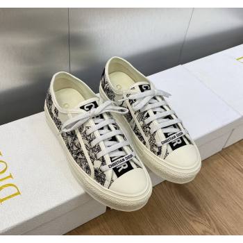 Dior WalknDior Sneakers in Embroidered Cotton Black/White 04 2024 0226 (MD-240226004)