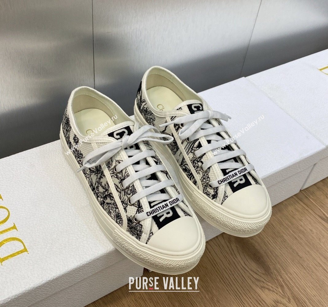 Dior WalknDior Sneakers in Embroidered Cotton Black/White 04 2024 0226 (MD-240226004)