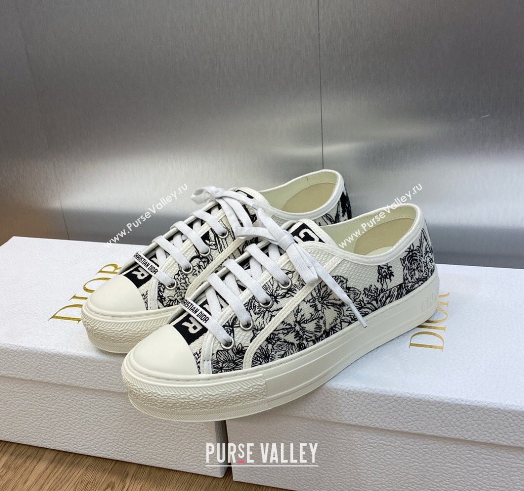 Dior WalknDior Sneakers in Embroidered Cotton Black/White 04 2024 0226 (MD-240226004)