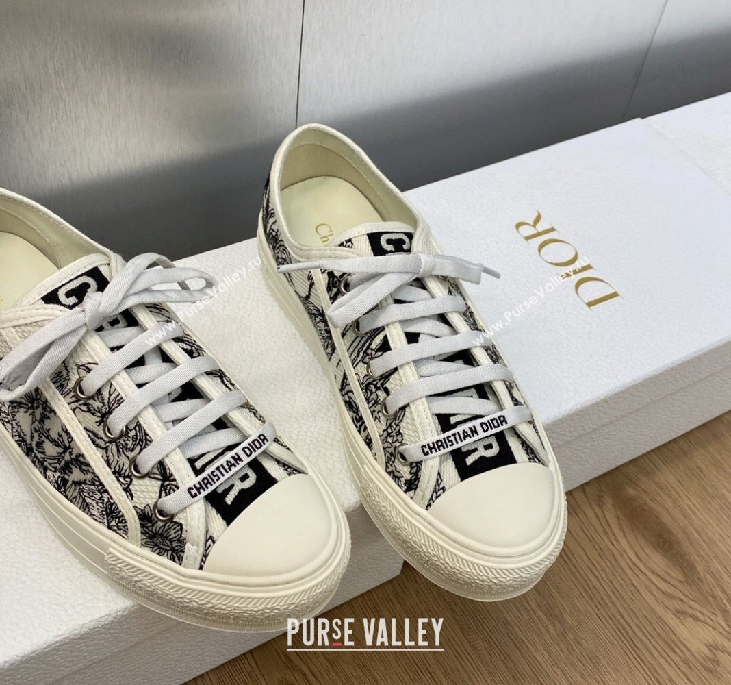 Dior WalknDior Sneakers in Embroidered Cotton Black/White 04 2024 0226 (MD-240226004)