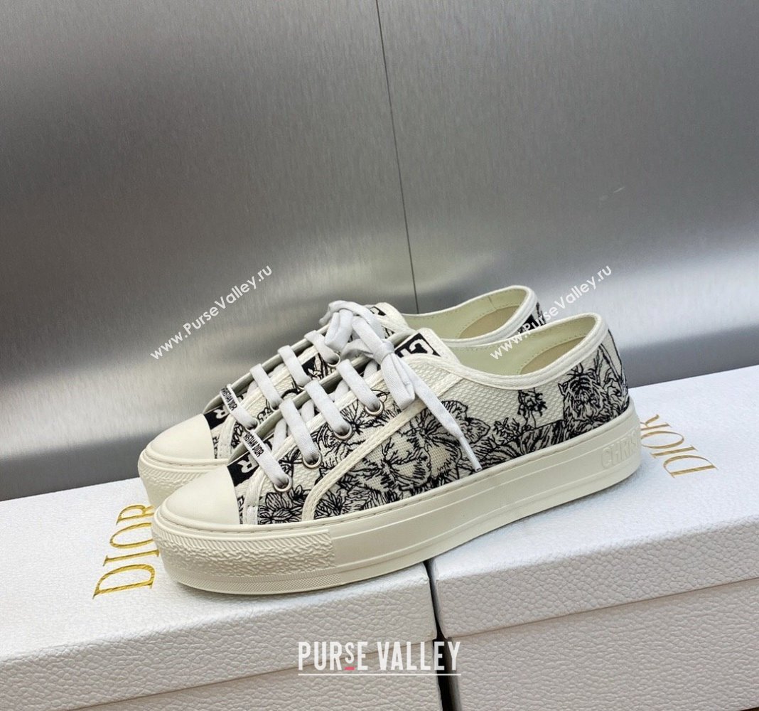 Dior WalknDior Sneakers in Embroidered Cotton Black/White 04 2024 0226 (MD-240226004)