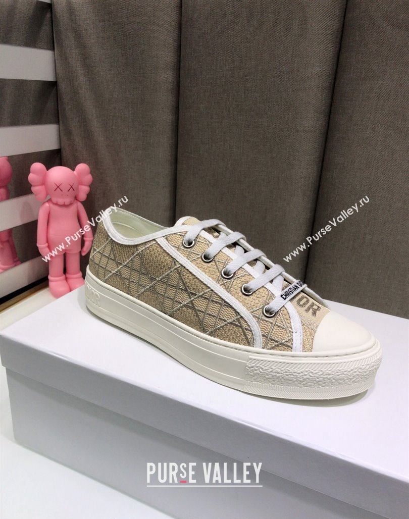 Dior WalknDior Sneakers in Cannage Embroidered Cotton Beige 36 2024 0226 (MD-240226036)