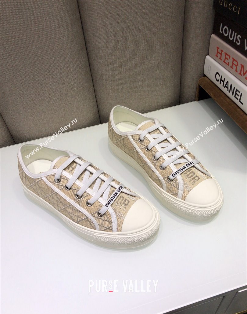 Dior WalknDior Sneakers in Cannage Embroidered Cotton Beige 36 2024 0226 (MD-240226036)