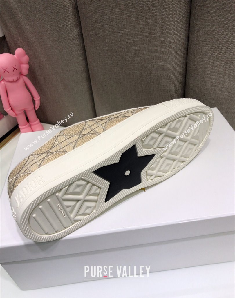 Dior WalknDior Sneakers in Cannage Embroidered Cotton Beige 36 2024 0226 (MD-240226036)