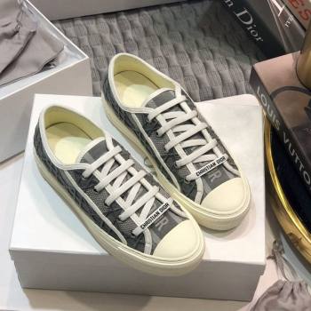 Dior WalknDior Sneakers in Cannage Embroidered Cotton Grey 37 2024 0226 (MD-240226037)