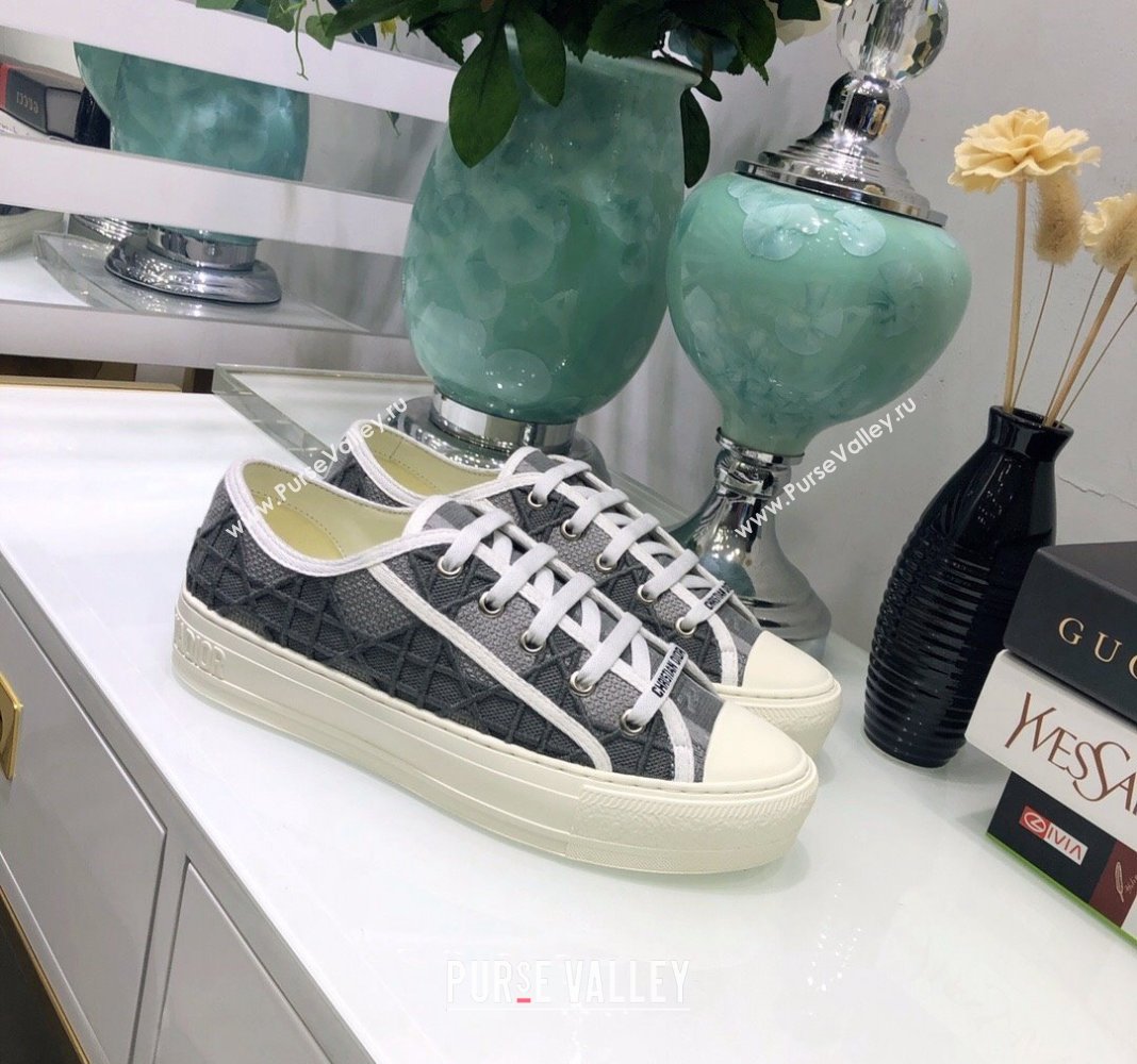 Dior WalknDior Sneakers in Cannage Embroidered Cotton Grey 37 2024 0226 (MD-240226037)