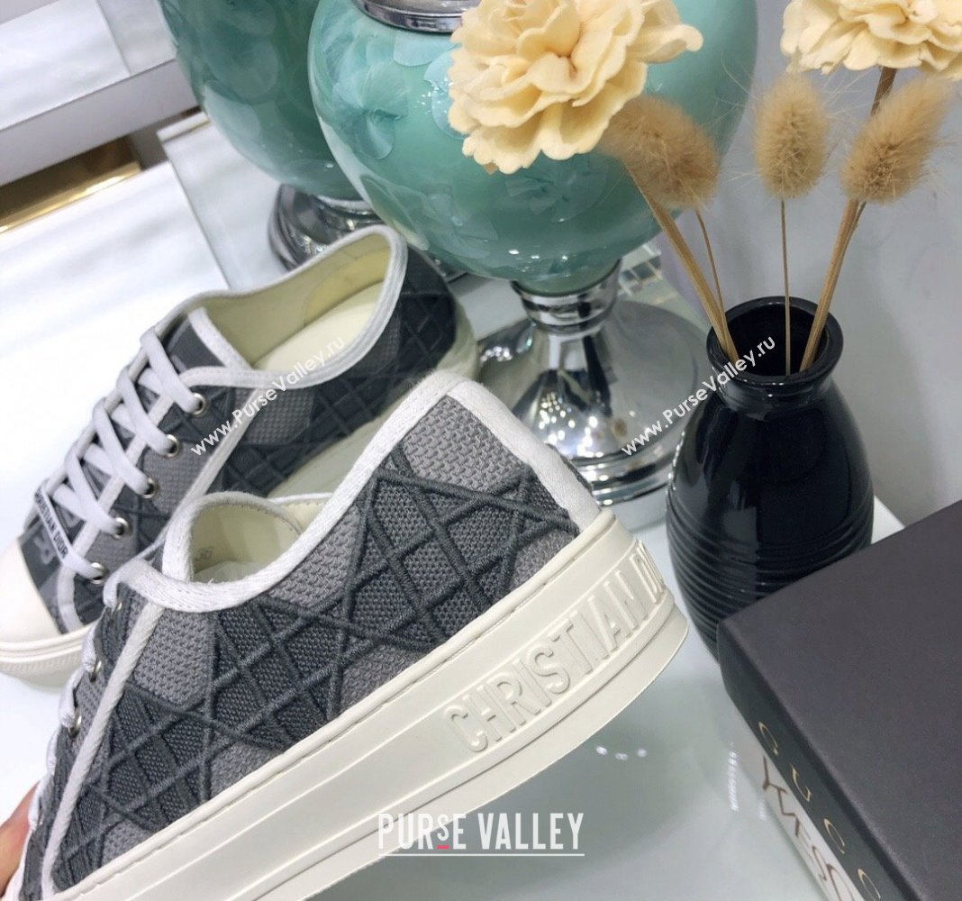 Dior WalknDior Sneakers in Cannage Embroidered Cotton Grey 37 2024 0226 (MD-240226037)