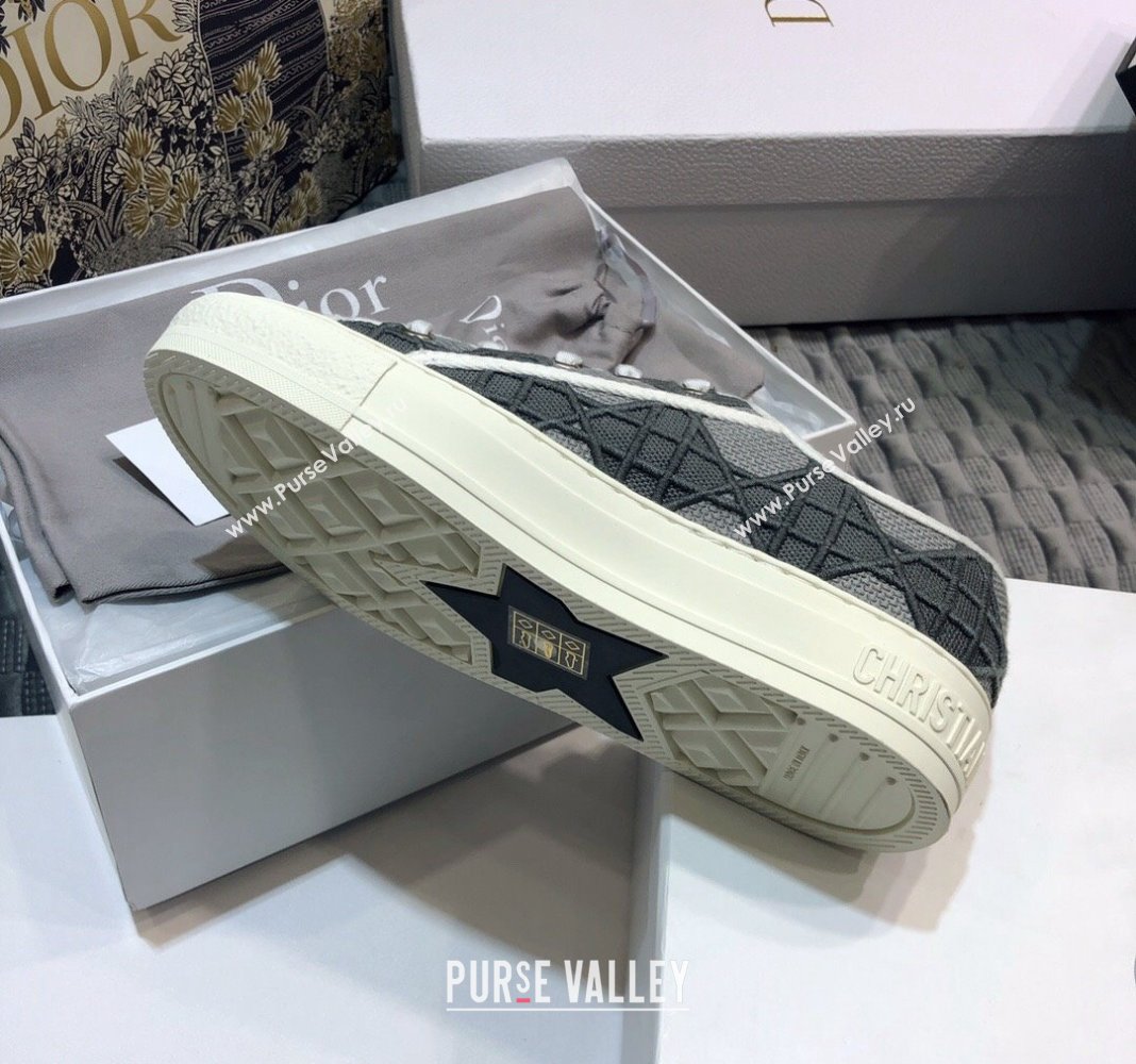 Dior WalknDior Sneakers in Cannage Embroidered Cotton Grey 37 2024 0226 (MD-240226037)
