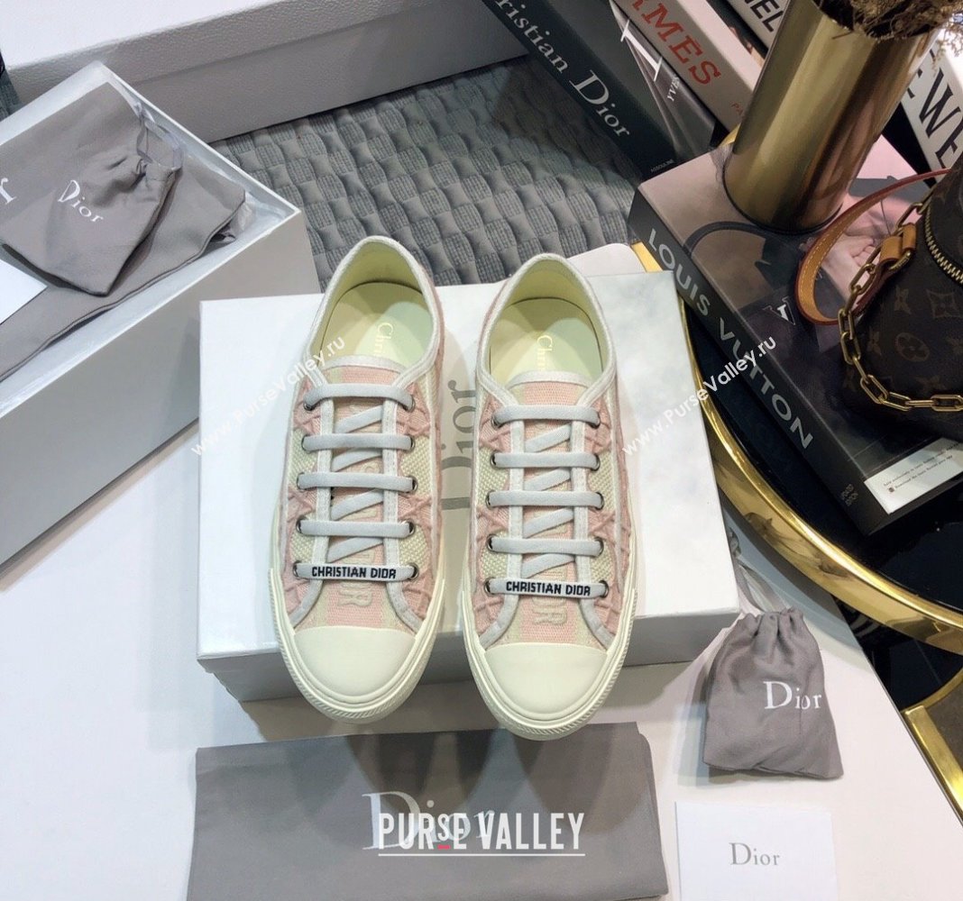 Dior WalknDior Sneakers in Cannage Embroidered Cotton Pink 2024 0226 (MD-240226038)
