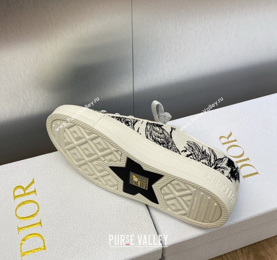 Dior WalknDior Sneakers in Embroidered Cotton Black/White 04 2024 0226 (MD-240226004)