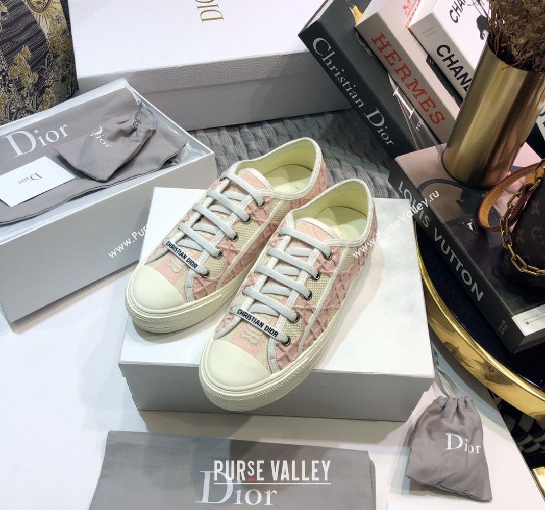 Dior WalknDior Sneakers in Cannage Embroidered Cotton Pink 2024 0226 (MD-240226038)