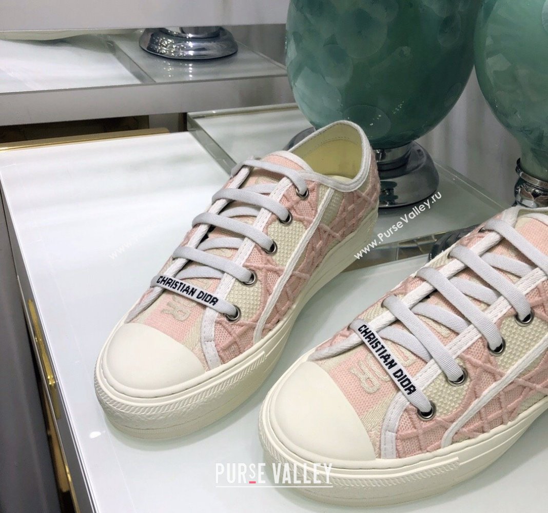 Dior WalknDior Sneakers in Cannage Embroidered Cotton Pink 2024 0226 (MD-240226038)