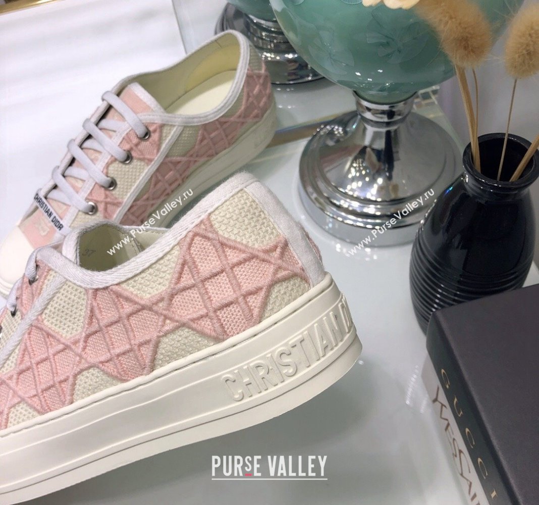Dior WalknDior Sneakers in Cannage Embroidered Cotton Pink 2024 0226 (MD-240226038)