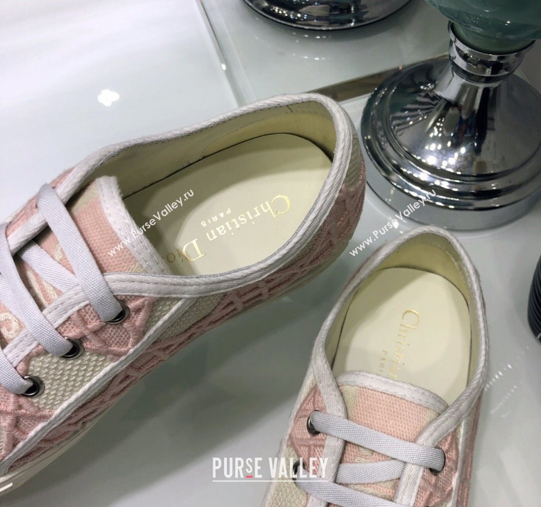 Dior WalknDior Sneakers in Cannage Embroidered Cotton Pink 2024 0226 (MD-240226038)