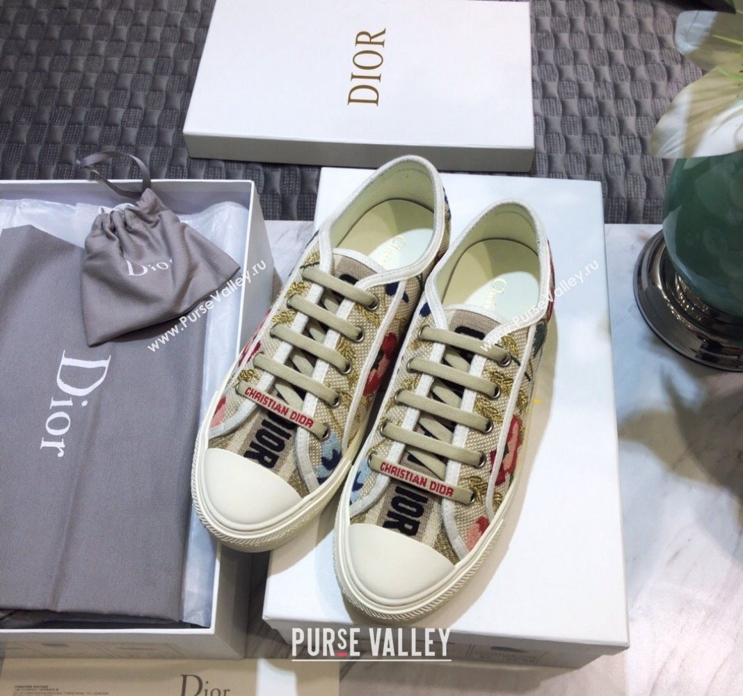Dior WalknDior Sneakers in Embroidered Cotton Light Beige 42 2024 0226 (MD-240226042)
