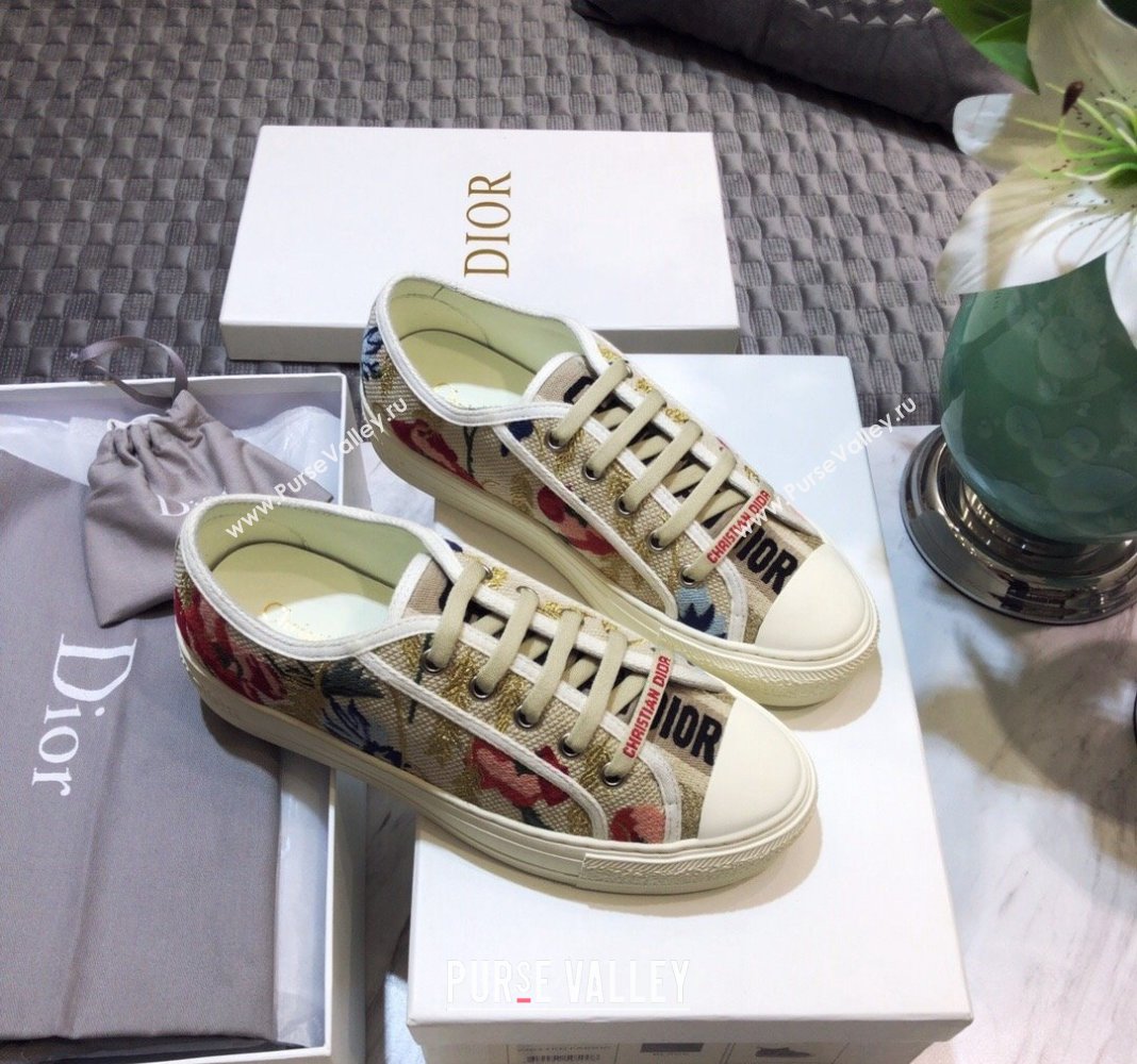 Dior WalknDior Sneakers in Embroidered Cotton Light Beige 42 2024 0226 (MD-240226042)