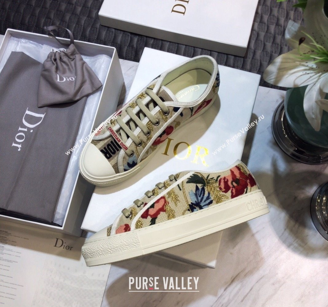 Dior WalknDior Sneakers in Embroidered Cotton Light Beige 42 2024 0226 (MD-240226042)