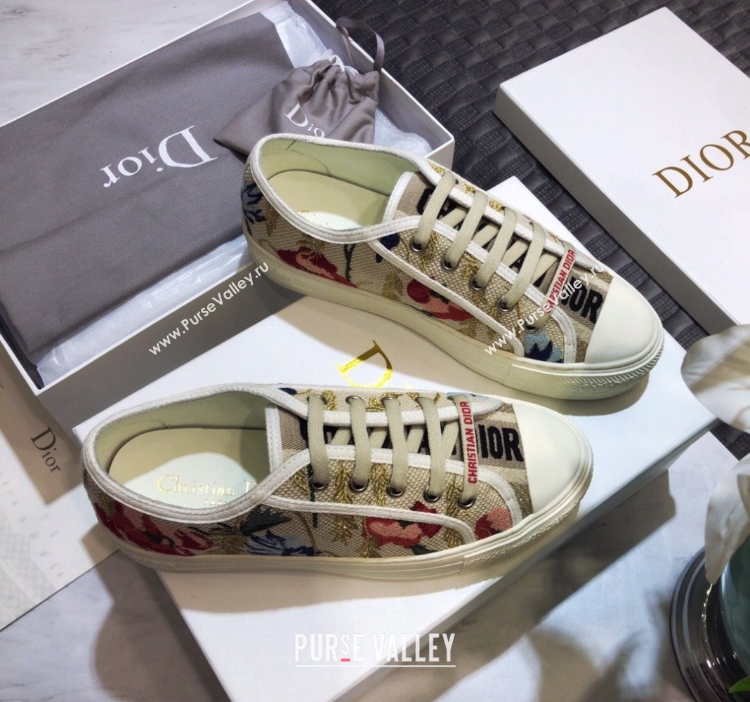 Dior WalknDior Sneakers in Embroidered Cotton Light Beige 42 2024 0226 (MD-240226042)
