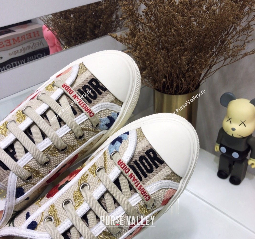 Dior WalknDior Sneakers in Embroidered Cotton Light Beige 42 2024 0226 (MD-240226042)