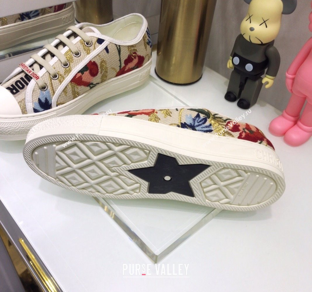 Dior WalknDior Sneakers in Embroidered Cotton Light Beige 42 2024 0226 (MD-240226042)