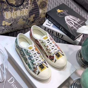 Dior WalknDior Sneakers in Embroidered Cotton Multicolor 43 2024 0226 (MD-240226043)
