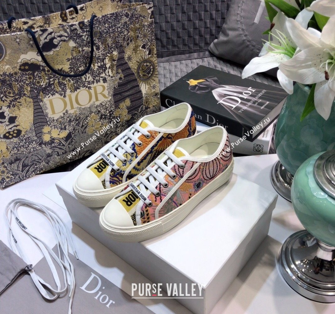 Dior WalknDior Sneakers in Embroidered Cotton Multicolor 43 2024 0226 (MD-240226043)