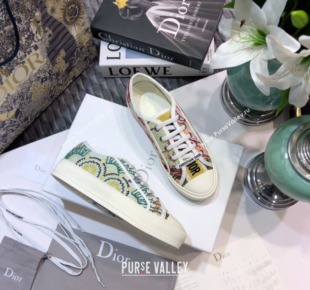 Dior WalknDior Sneakers in Embroidered Cotton Multicolor 43 2024 0226 (MD-240226043)