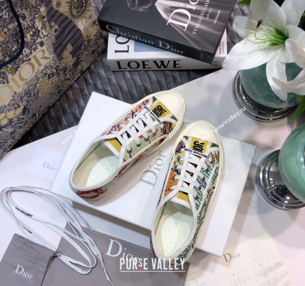 Dior WalknDior Sneakers in Embroidered Cotton Multicolor 43 2024 0226 (MD-240226043)