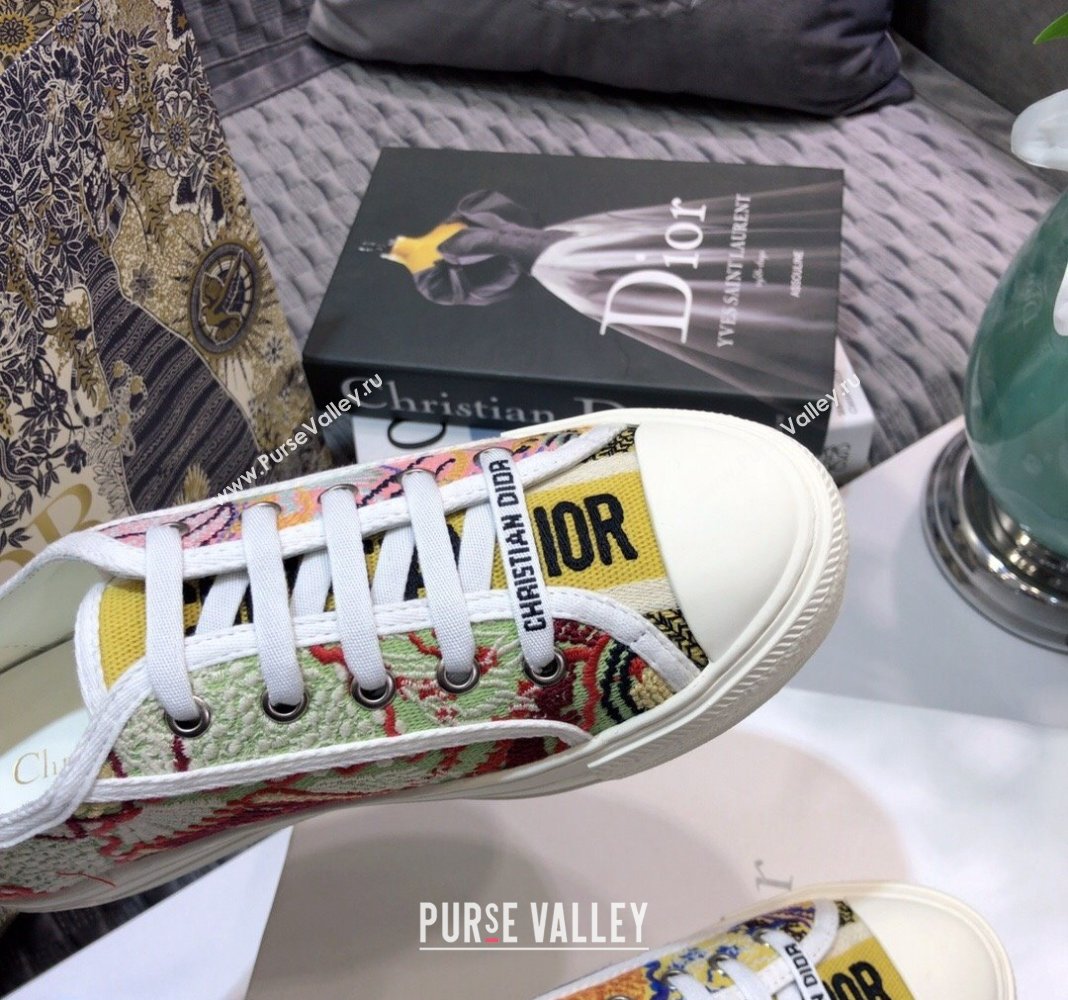 Dior WalknDior Sneakers in Embroidered Cotton Multicolor 43 2024 0226 (MD-240226043)